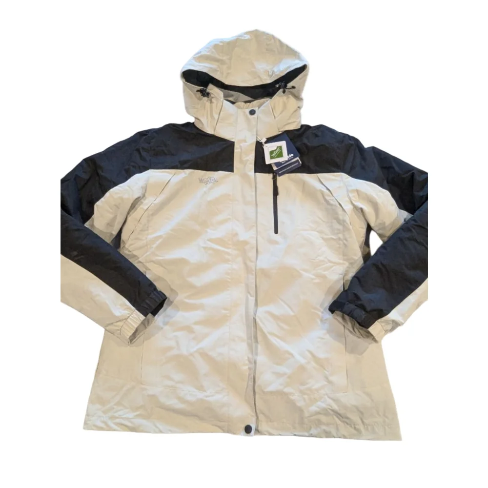 Women's Wantdo Ski & Snow Jacket L Beige Black Windproof New - Picture 1 of 16
